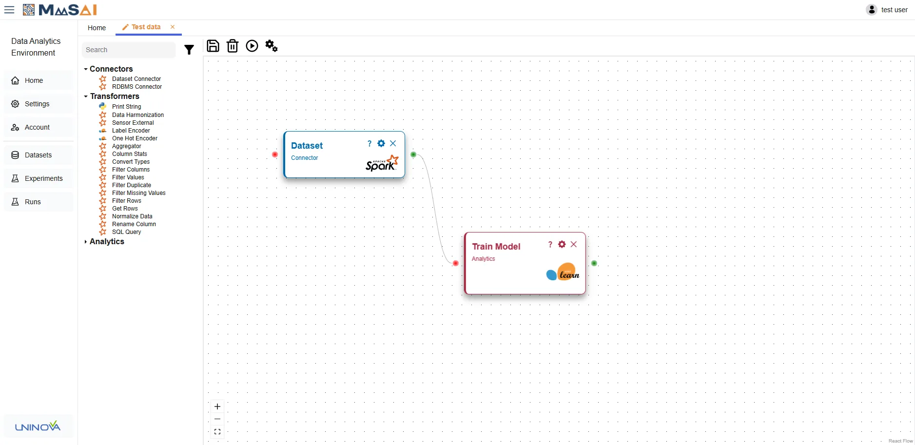 DA workflow creation workspace