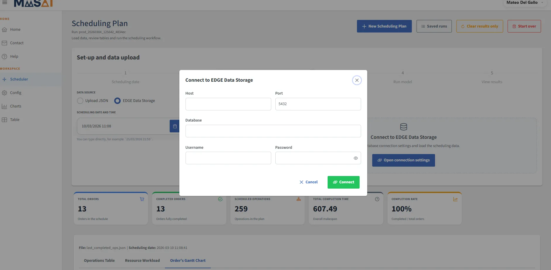 MPP connection interface with EDGE Data Storage